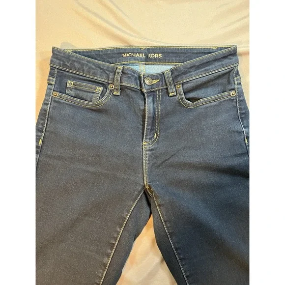 Michael Michael Kors Women's Izzy Skinny Stretch Blue Jeans Preppy Classic Sz 4 - Picture 2 of 8